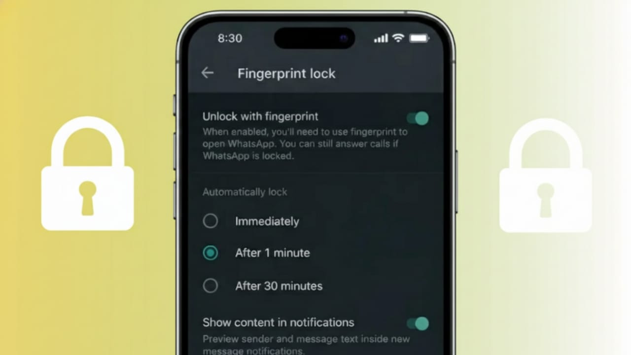 How to Secure WhatsApp Using Face ID or Fingerprint on iPhone and Android